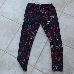 Black leggings with paint splattered design size L